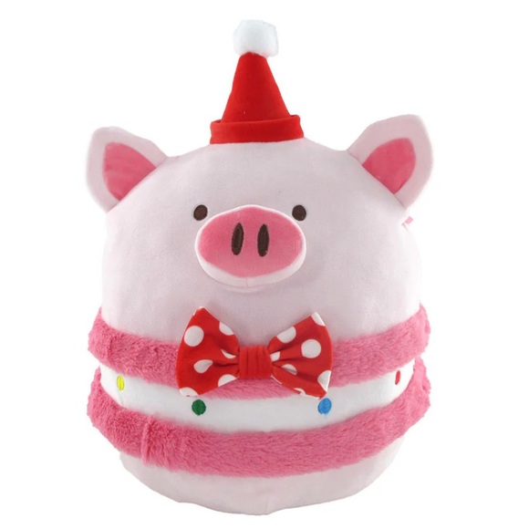 New Miniso Pink Plush Pig with Santa Hat Miniso Christmas Pig  rare - Picture 1 of 8